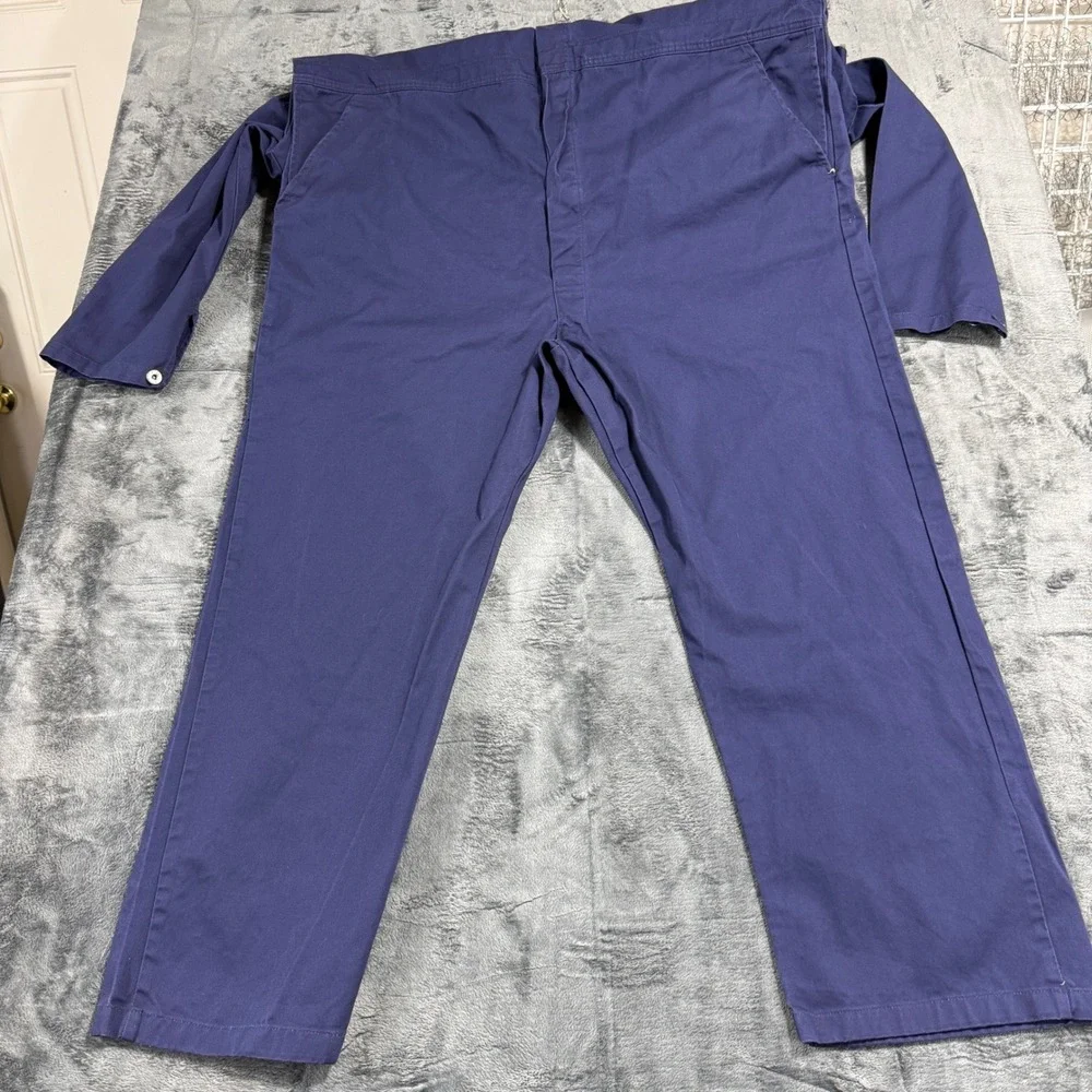 GCA Work Coveralls Mens 58-RG‎ Navy Blue Cotton Twill Industrial Utility Suit